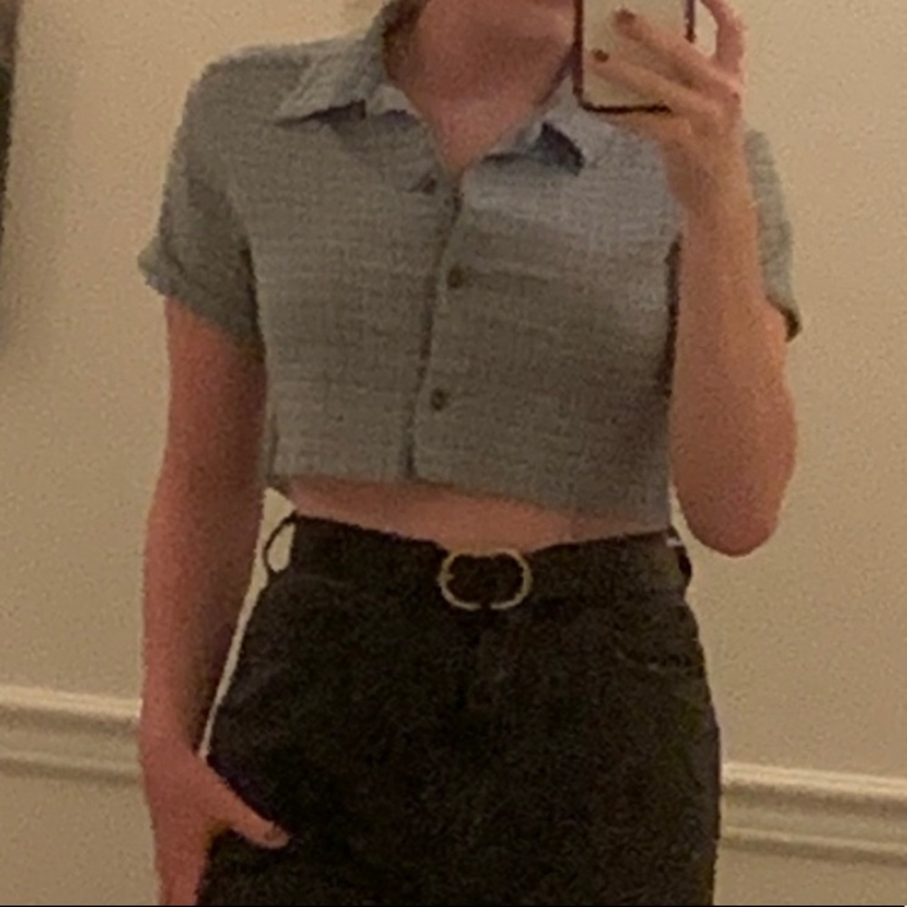 Cropped Gingham Shirt